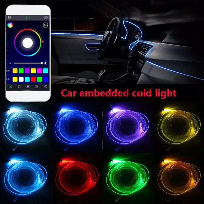 Výprodej - ambientní LED RGB osvětlení do auta, iOS a Android s Bluetooth, 6m, 12V