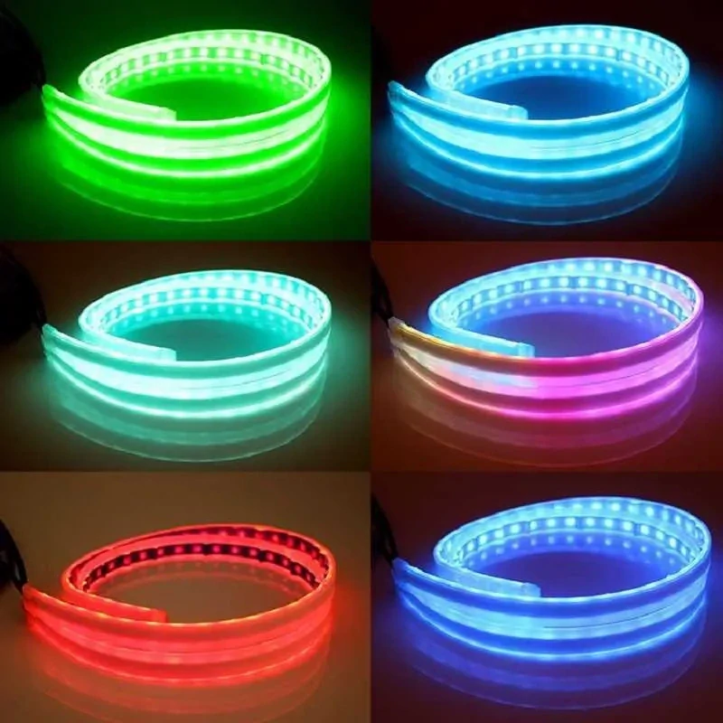 Flexibilní RGB LED pásek s DO ovládáním, sekvenční světlo 2x45cm, DRL denní svícení